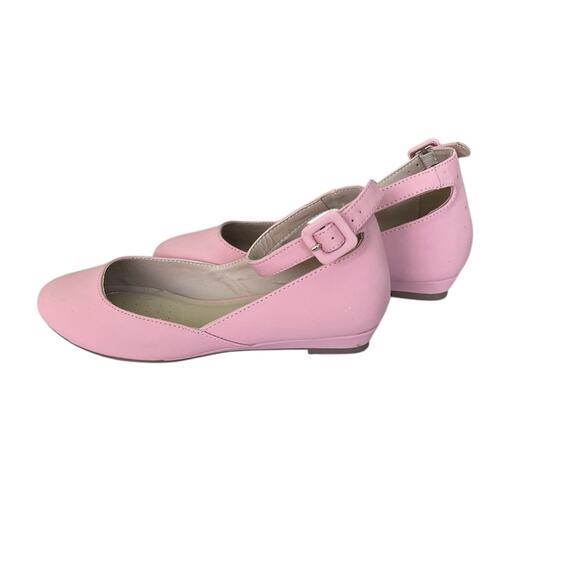 Dream Pairs Faux Leather Ballet Flats with Ankle Strap Pink Shoes Girls Size 5 - Picture 4 of 8